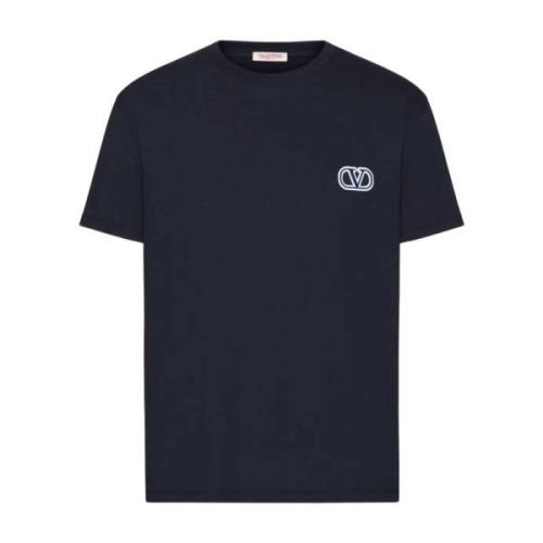 Casual Logo Print T-Shirt Valentino Garavani , Blue , Heren