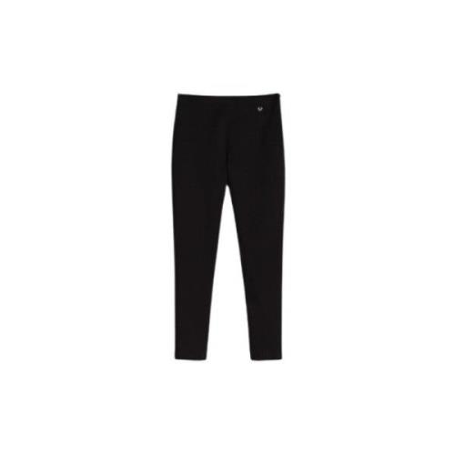 Geribbelde Leggings met Zijrits Twinset , Black , Dames