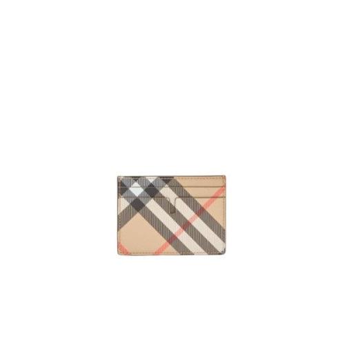 Coated Weave Check Pasjeshouder Burberry , Beige , Heren