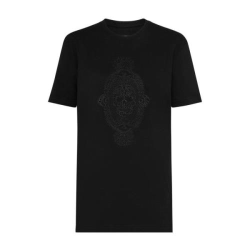 Stijlvol T-shirt met Uniek Ontwerp Philipp Plein , Black , Dames