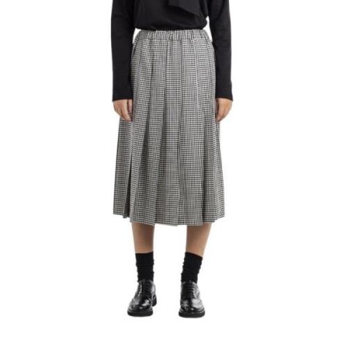 Geplooid geruit rok recht model wol Comme des Garçons , Gray , Dames