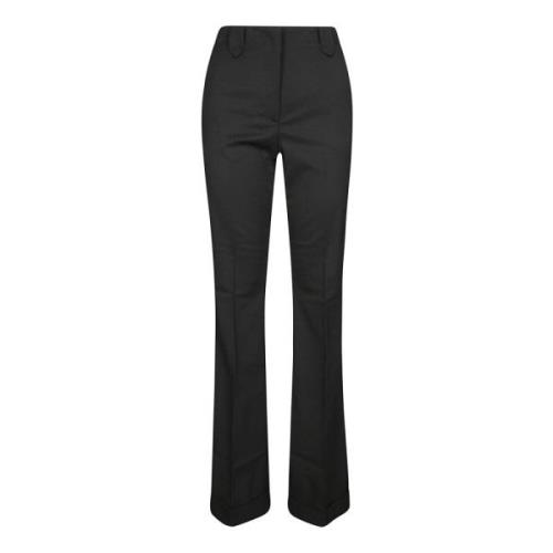 Flared Wol Stretch Broek Andamane , Black , Dames