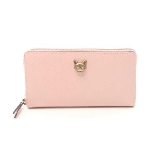 Pre-owned Leather wallets Gucci Vintage , Pink , Dames