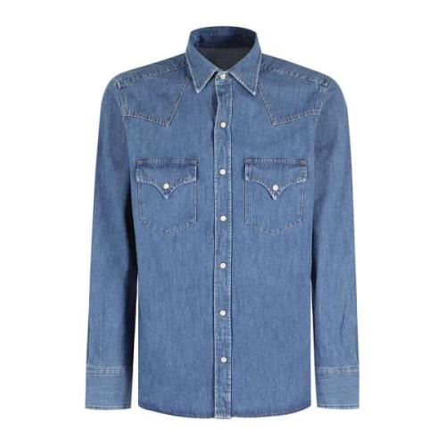 Denim Texan Shirt Fortela , Blue , Heren