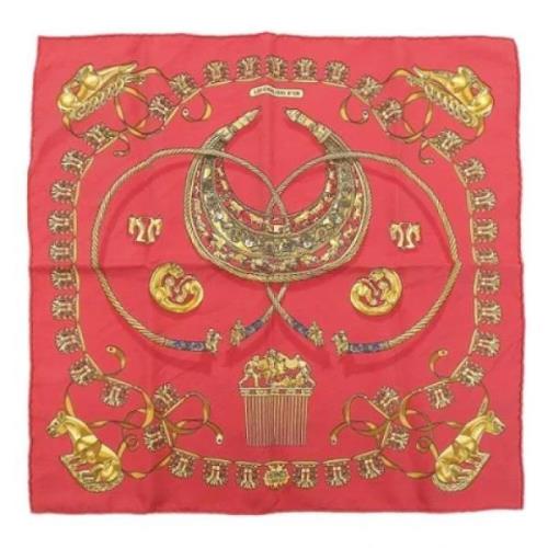 Pre-owned Canvas scarves Hermès Vintage , Red , Dames