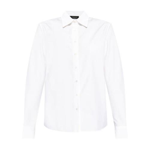 Witte Kraag Trim Shirt Fabiana Filippi , White , Dames