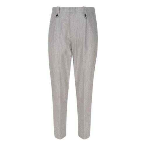 Retro Style Wol Broek Melange Grijs Eleventy , Gray , Heren