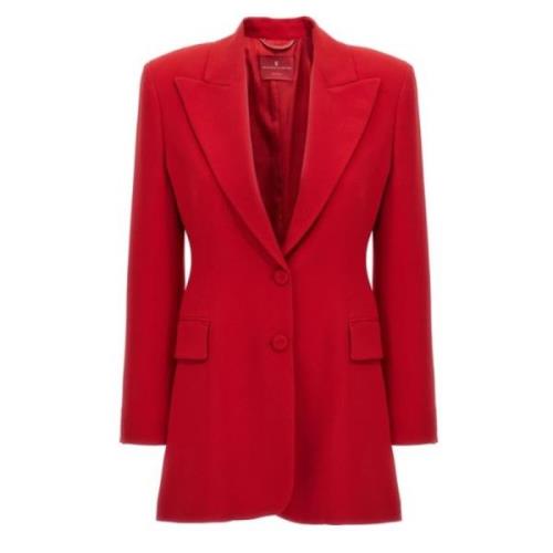 Rode Maatwerk Jas met Lancia Revers Ermanno Scervino , Red , Dames