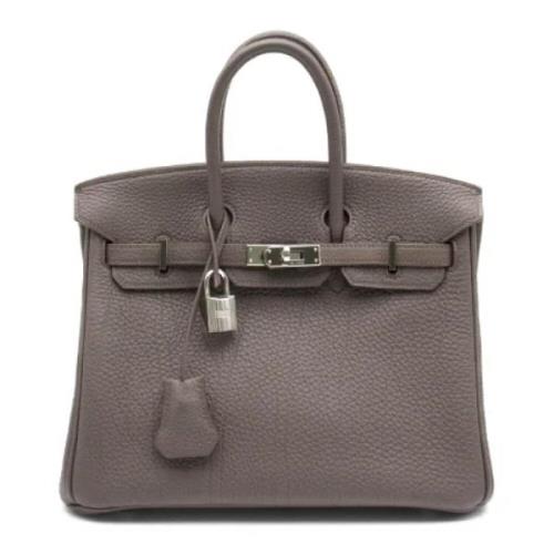 Pre-owned Leather handbags Hermès Vintage , Gray , Dames