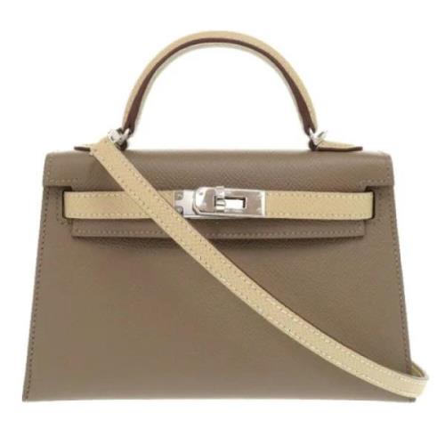 Pre-owned Leather handbags Hermès Vintage , Gray , Dames