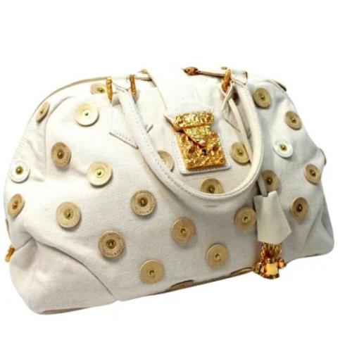 Pre-owned Fabric louis-vuitton-bags Louis Vuitton Vintage , White , Da...