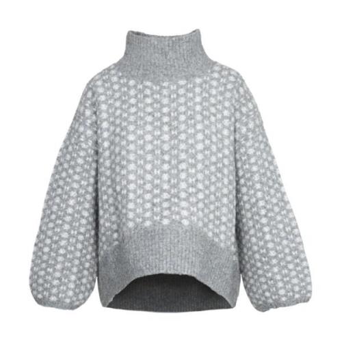 Donkergrijze Melange Logo Sweater Hést , Gray , Dames