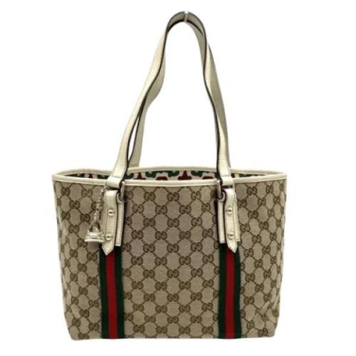 Pre-owned Canvas totes Gucci Vintage , Beige , Dames