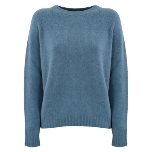 Blauwe Alpaca Katoen Trui Max Mara Weekend , Blue , Dames