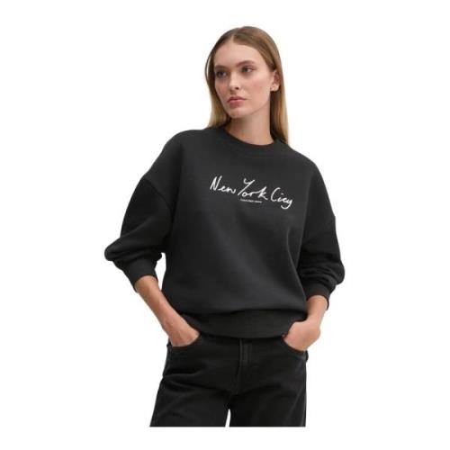 Geborduurde NYC Sweater - Zwart Calvin Klein , Black , Dames