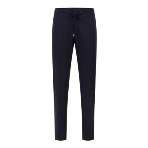 Slim Fit Elastische Katoenen Broek -Marino Hugo Boss , Blue , Heren