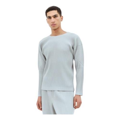 Geplooide Longsleeve Top Issey Miyake , Gray , Heren