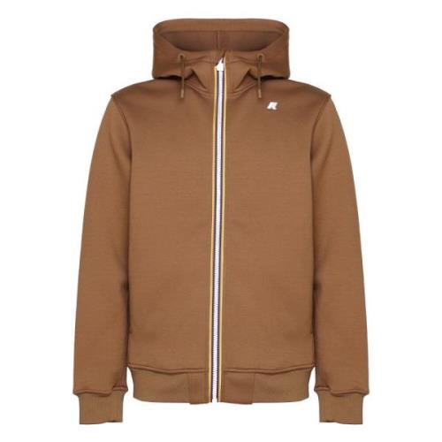 Ritssluiting Hoodie Jas Bruin K-Way , Brown , Heren