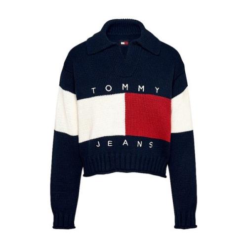 Gebreide Trui met Patroon Tommy Hilfiger , Blue , Dames