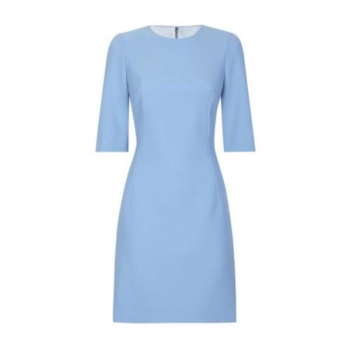 Elegante Zwarte Jurk met Kantdetail Dolce & Gabbana , Blue , Dames