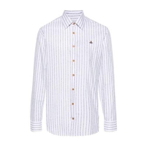 Strepen Print Orb Logo Shirt Vivienne Westwood , White , Heren