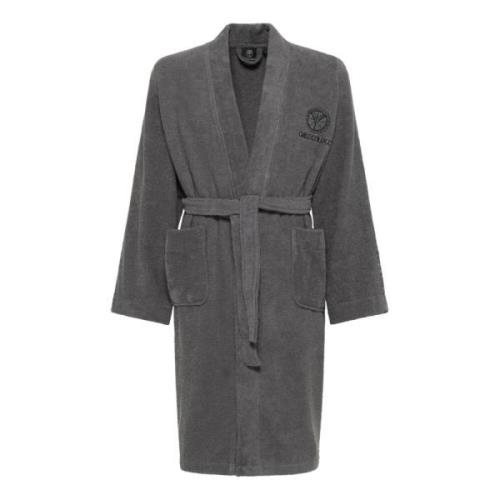 Kimono Stijl Geborduurde Badjas Carlo Colucci , Gray , Heren