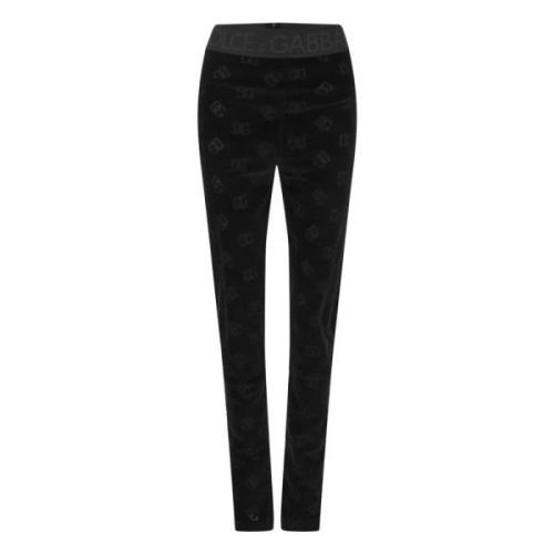 Stijlvolle DG Motif Leggings Dolce & Gabbana , Black , Dames