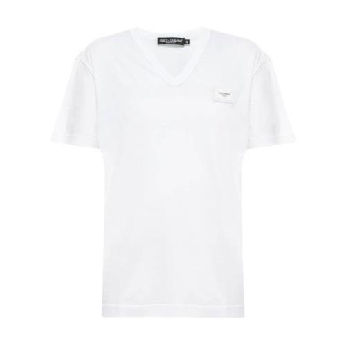 Casual Katoenen T-Shirt Dolce & Gabbana , White , Heren