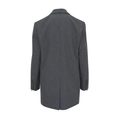 Grijze Flanellen Blazer Brunello Cucinelli , Gray , Dames