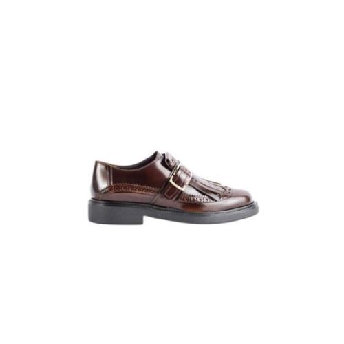 Bourgondische Leren Derby Schoenen Tod's , Brown , Dames