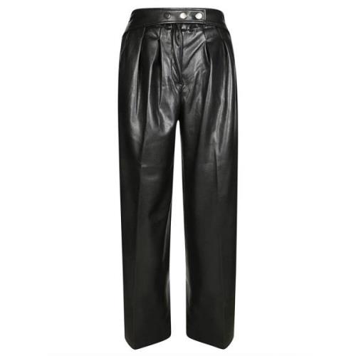 Losse veganistische leren broek Andamane , Black , Dames