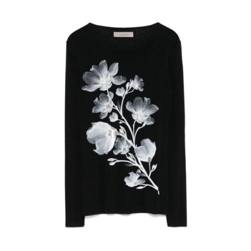 Mesh Bloemenprint Longsleeve T-shirt D.Exterior , Black , Dames