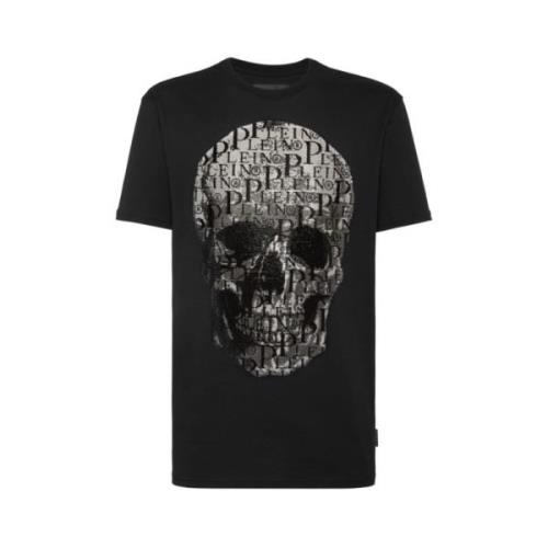 Schedel T-shirt Philipp Plein , Black , Heren