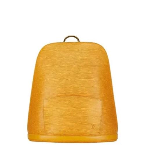 Pre-owned Leather backpacks Louis Vuitton Vintage , Yellow , Dames