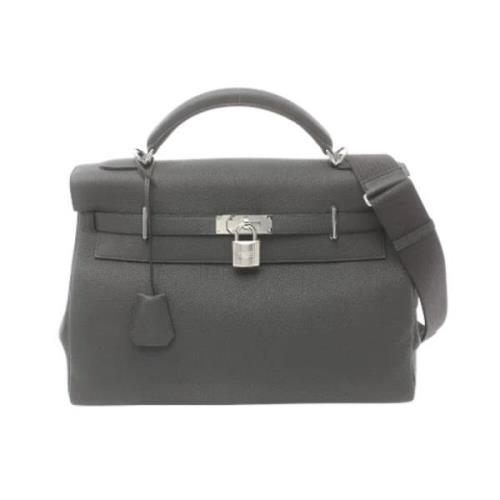 Pre-owned Leather handbags Hermès Vintage , Gray , Dames