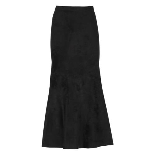 Zwarte Wollen Blend Elastische Taille Rok D.Exterior , Black , Dames