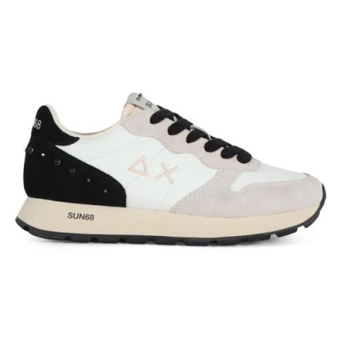 Studded Leren Sneakers Sun68 , White , Dames