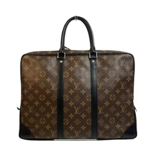 Pre-owned Canvas briefcases Louis Vuitton Vintage , Brown , Heren