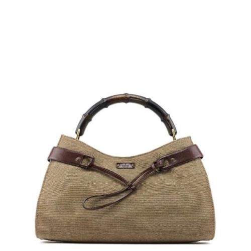 Pre-owned Leather handbags Gucci Vintage , Brown , Dames