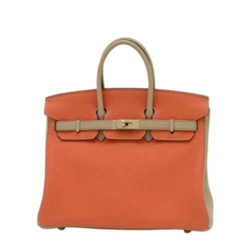 Pre-owned Leather handbags Hermès Vintage , Orange , Dames