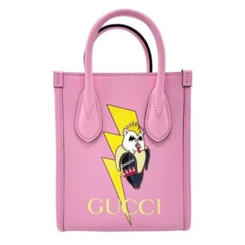 Pre-owned Leather handbags Gucci Vintage , Pink , Dames