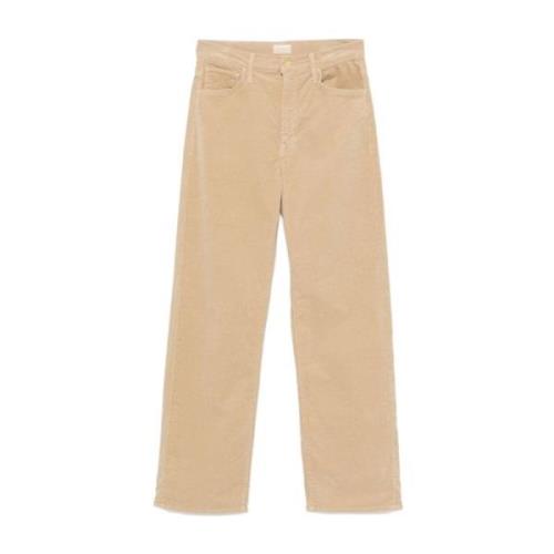 Beige Corduroy Straight Leg Jeans Mother , Beige , Dames