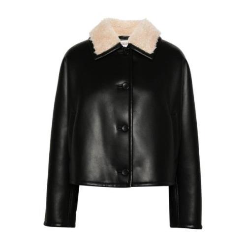 Jas met imitatie leren en shearling afwerking Semicouture , Black , Da...