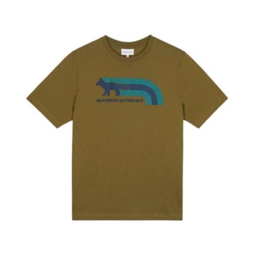 Casual Katoenen T-shirt Maison Kitsuné , Green , Heren