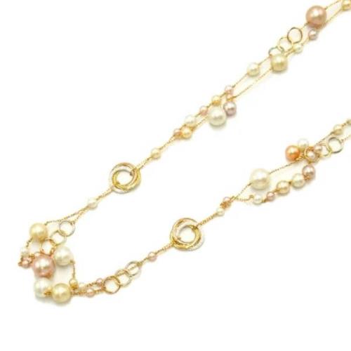 Pre-owned Pearl necklaces Cartier Vintage , Beige , Dames