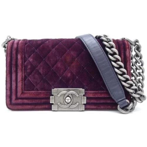 Pre-owned Leather chanel-bags Chanel Vintage , Purple , Dames