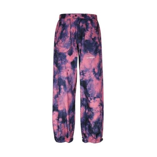 Multicolor Tie Dye Ski Broek Off White , Multicolor , Heren