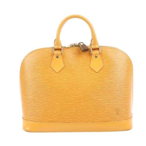 Pre-owned Leather handbags Louis Vuitton Vintage , Yellow , Dames