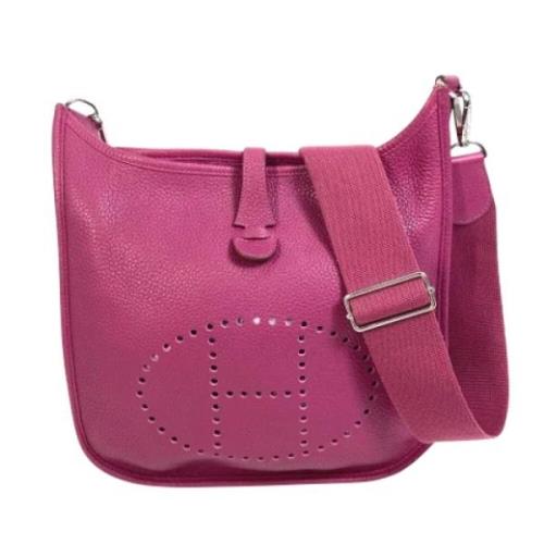 Pre-owned Leather shoulder-bags Hermès Vintage , Purple , Dames