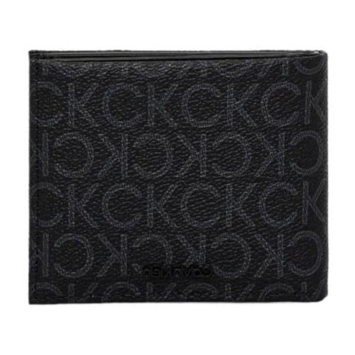 Monogram Portemonnee met Muntvak Calvin Klein , Black , Heren